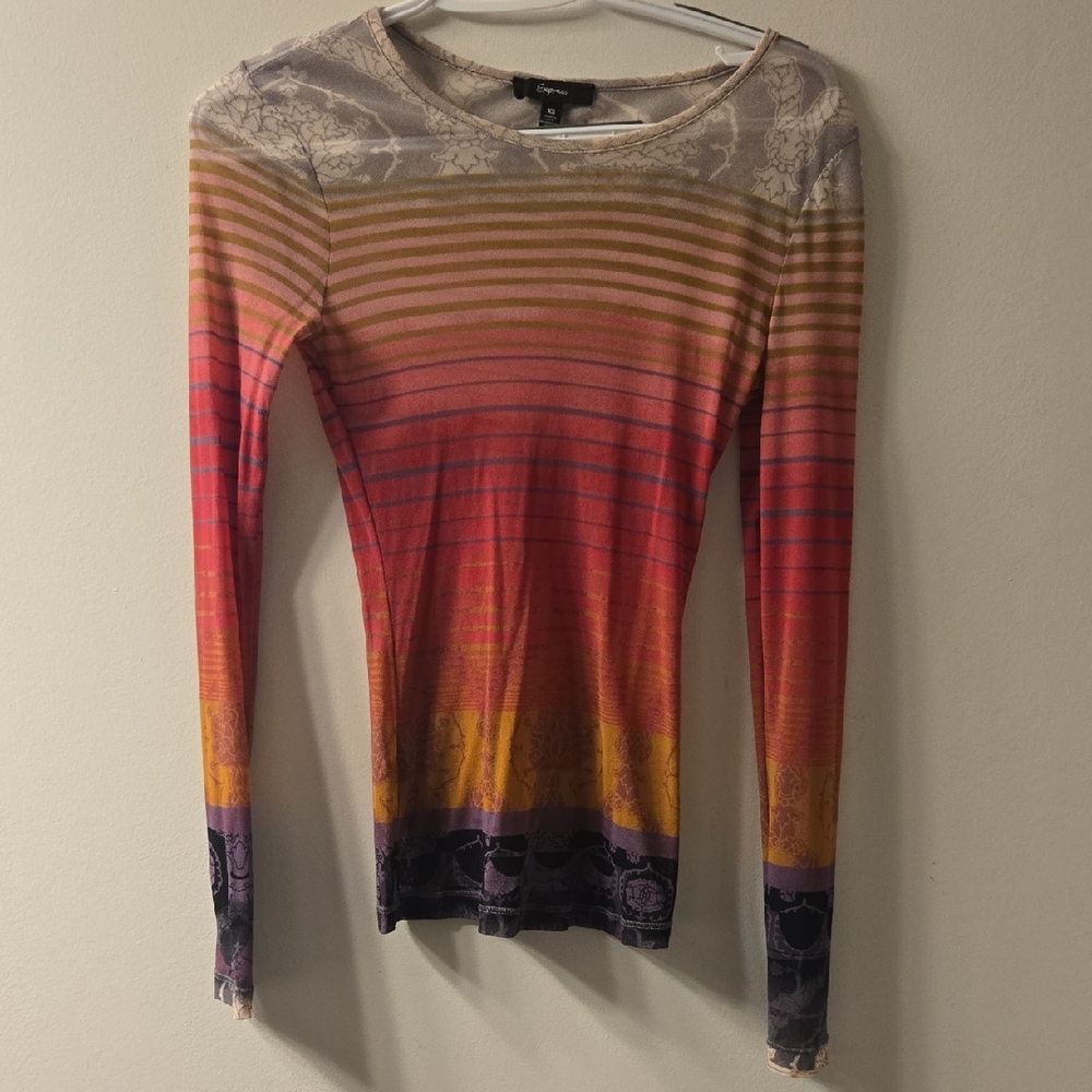 Striped Multicolor Long Sleeve Top